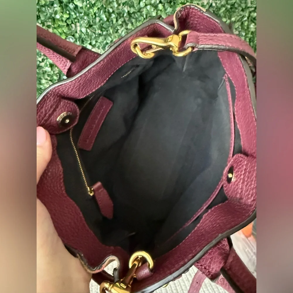 Burberry Crossbody Satchel Leather Bag and Long Zippy Wallet Bundle Authentic - Picture 9 of 16